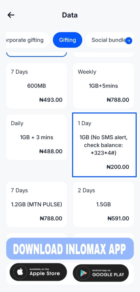 MTN 1GB for ₦200